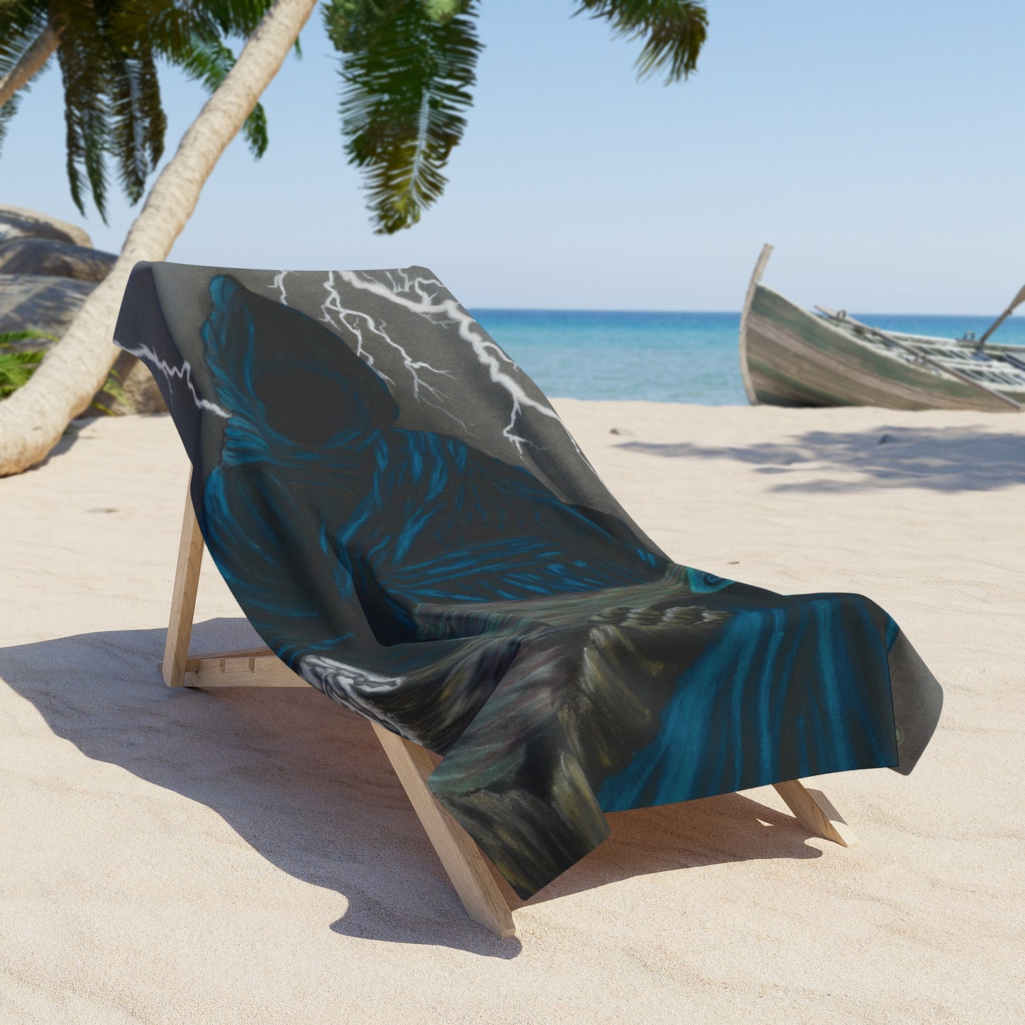 'The Grave Escape' Surrealist Halloween Beach Towel