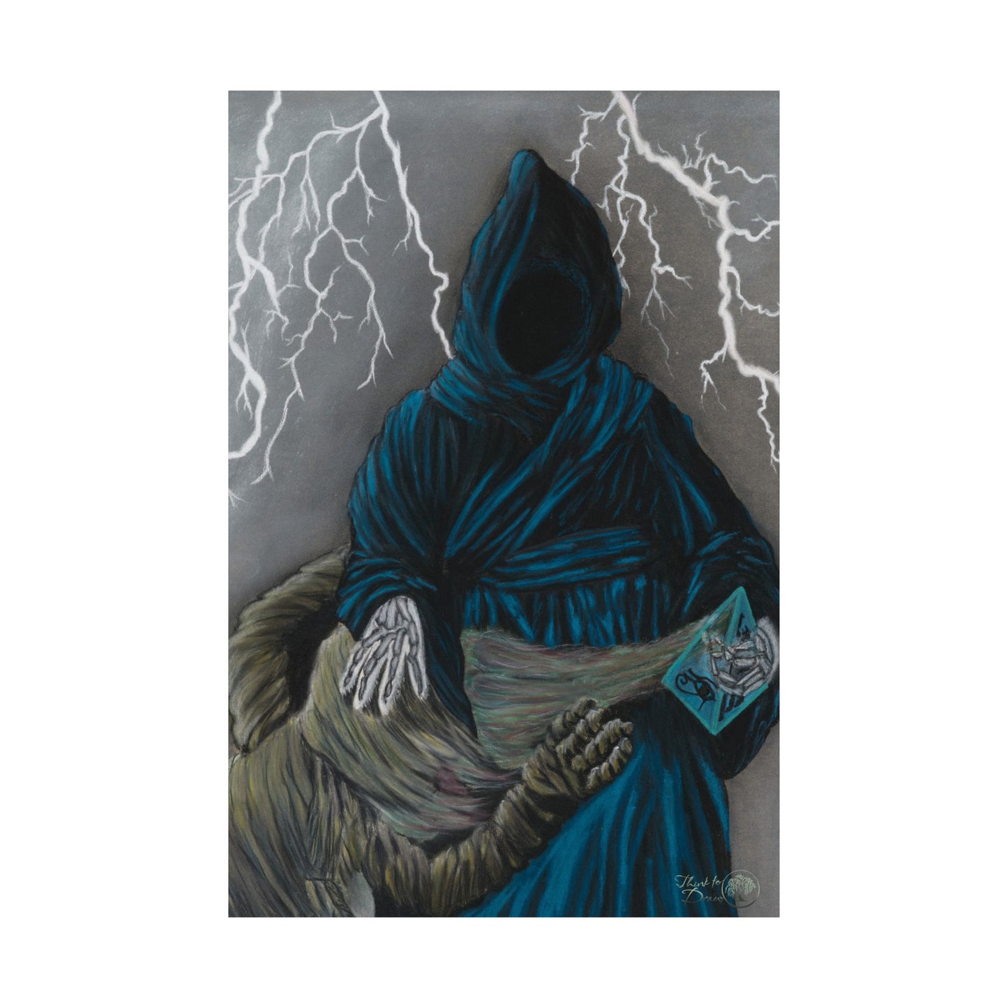 'The Grave Escape' Surrealist Halloween Art Print - Premium Satin Poster