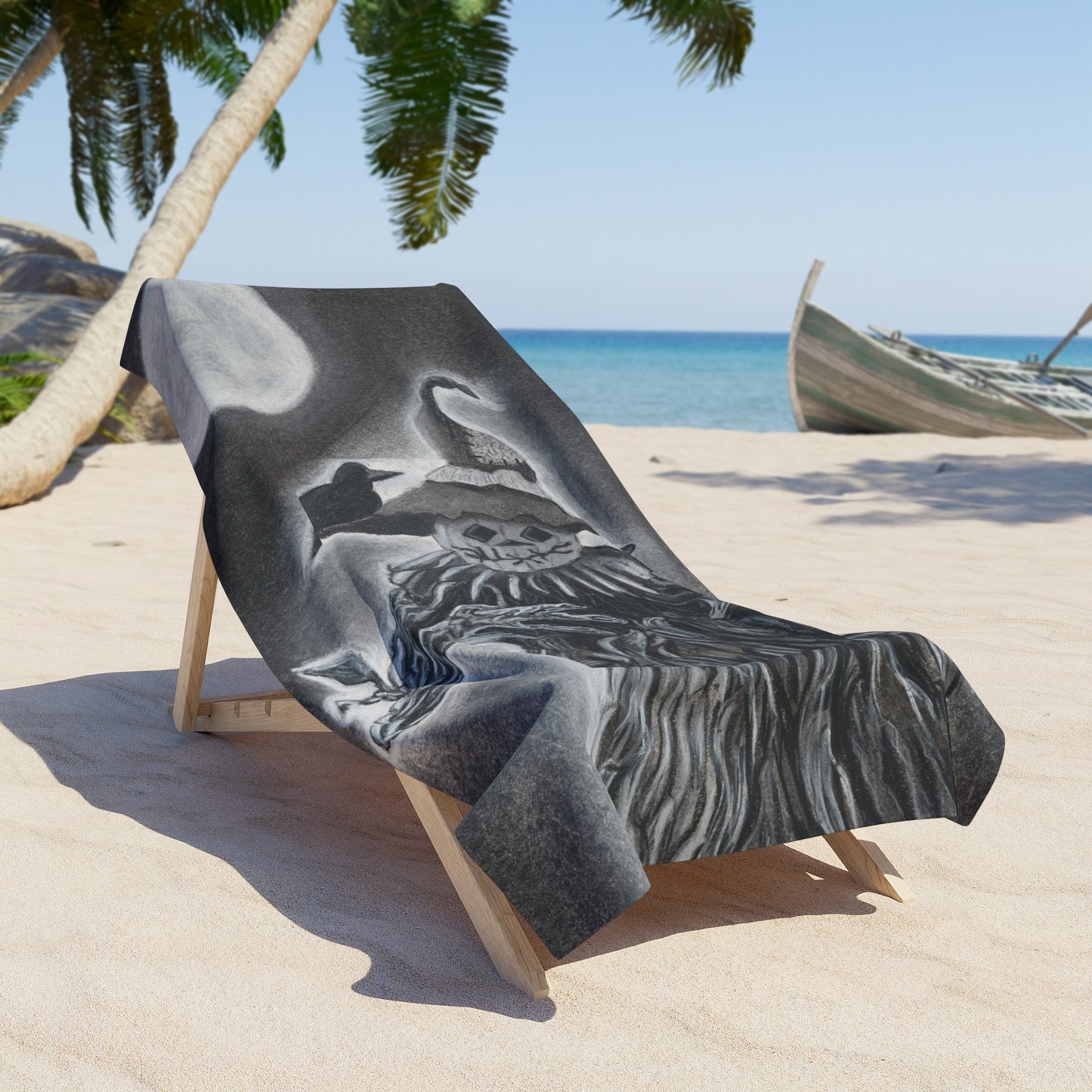 'The Gatekeeper' Surrealist Halloween Beach Towel