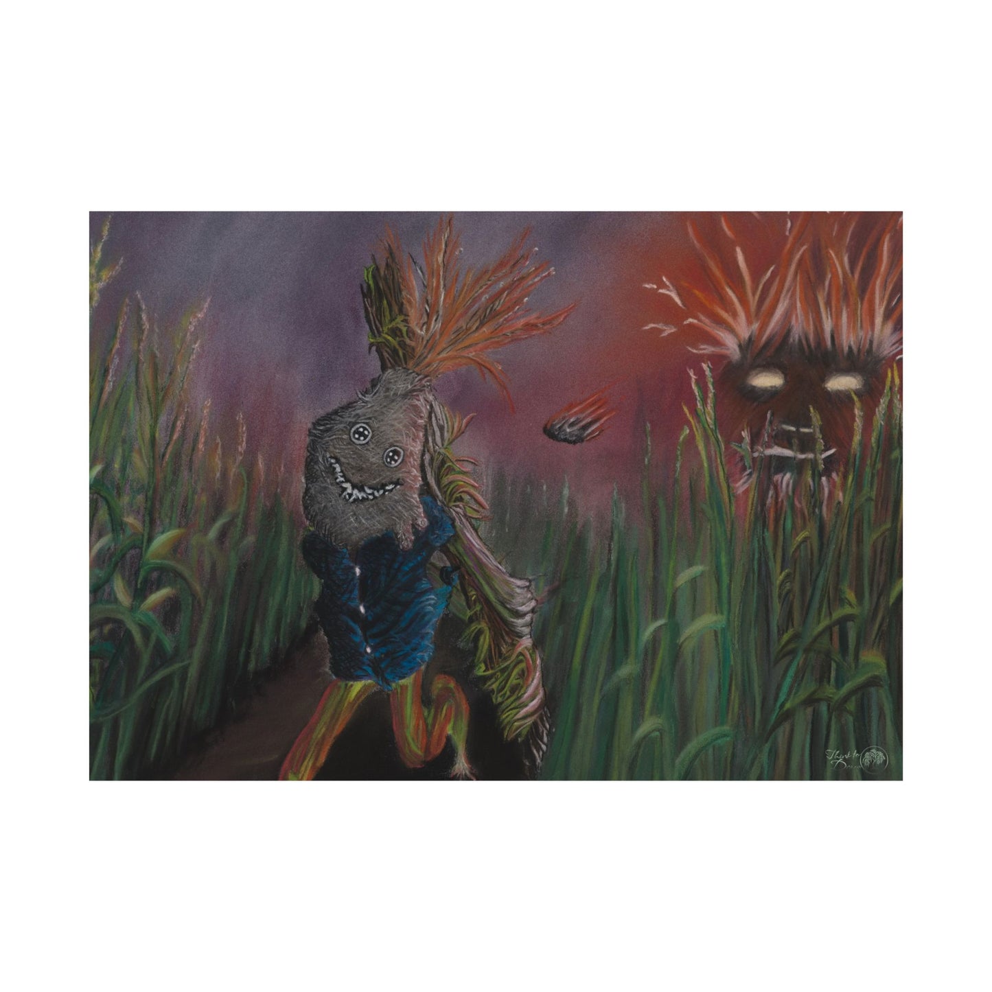 'Kronos Tag' Surrealist Halloween Art Print - Premium Satin Poster