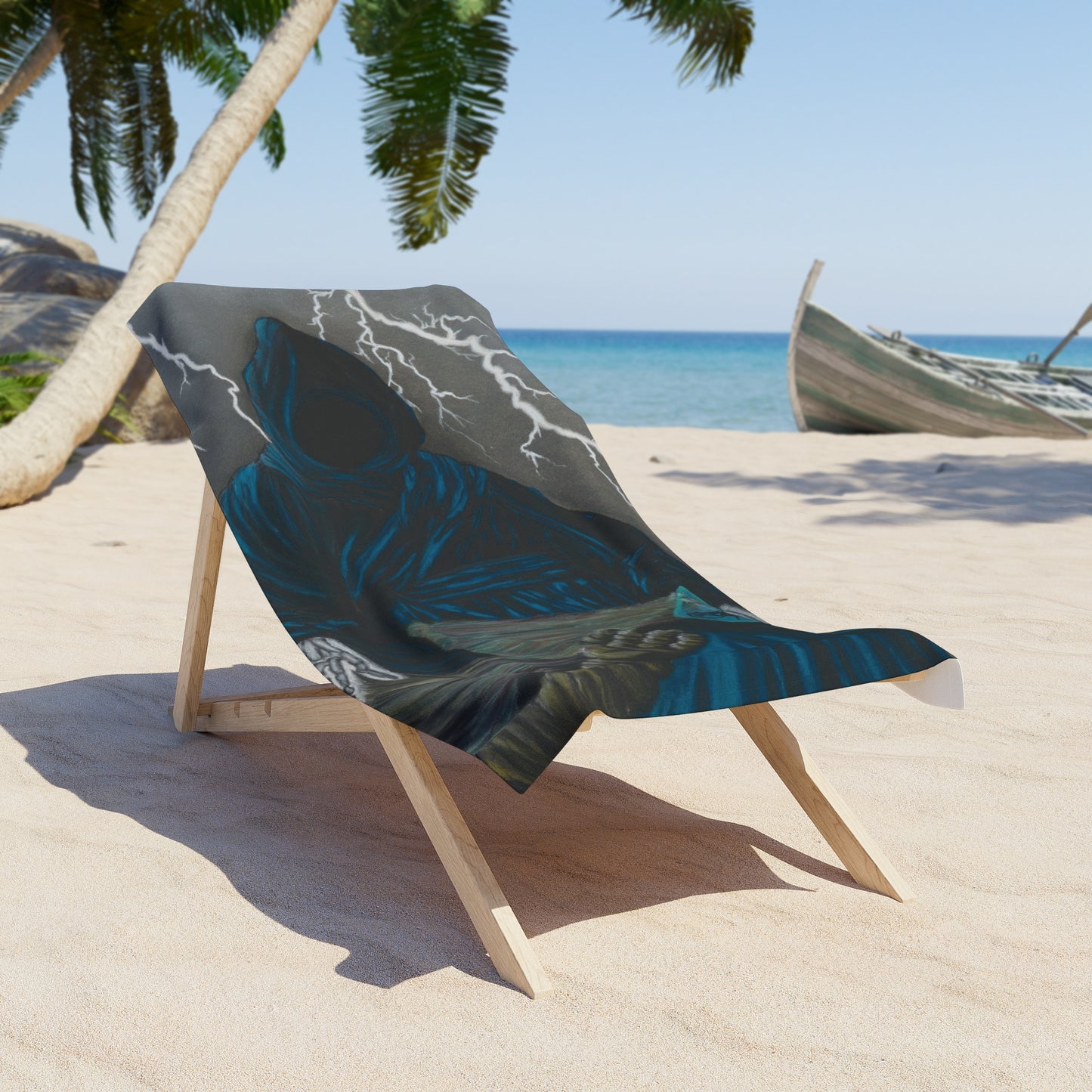 'The Grave Escape' Surrealist Halloween Beach Towel