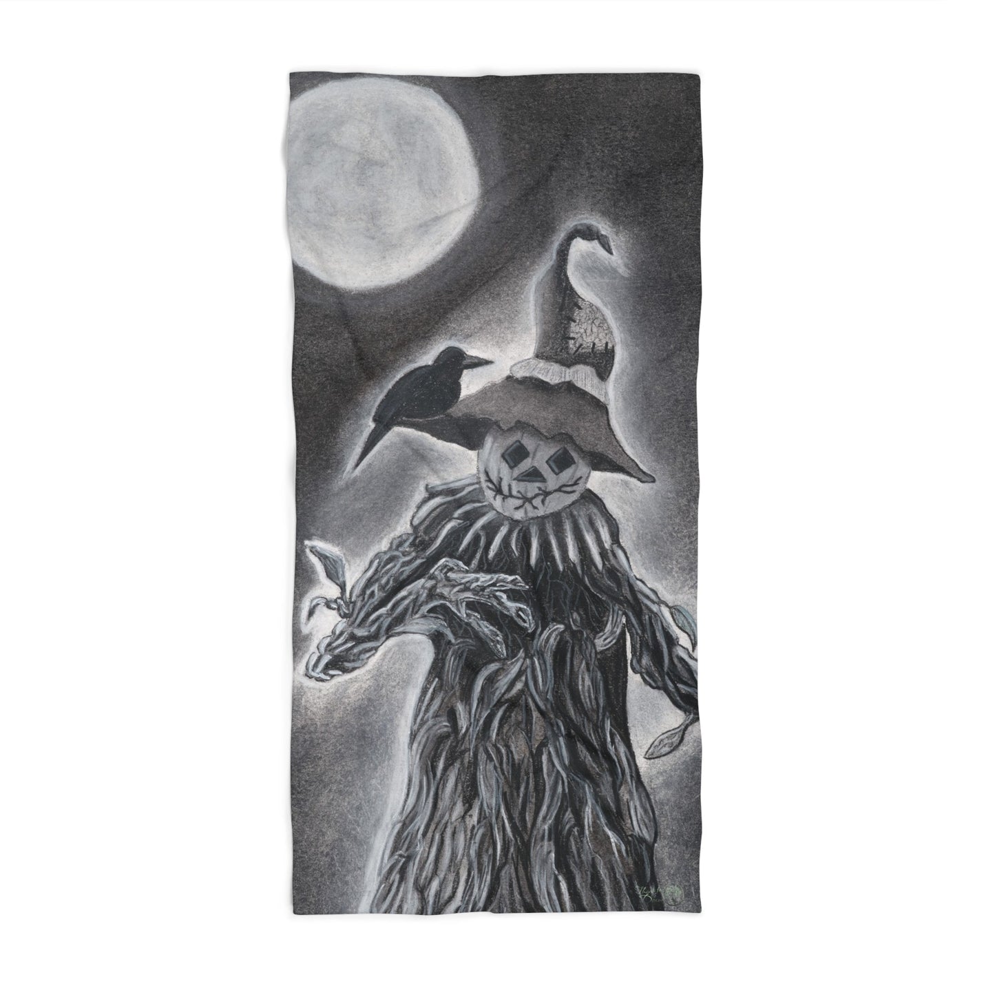 'The Gatekeeper' Surrealist Halloween Beach Towel