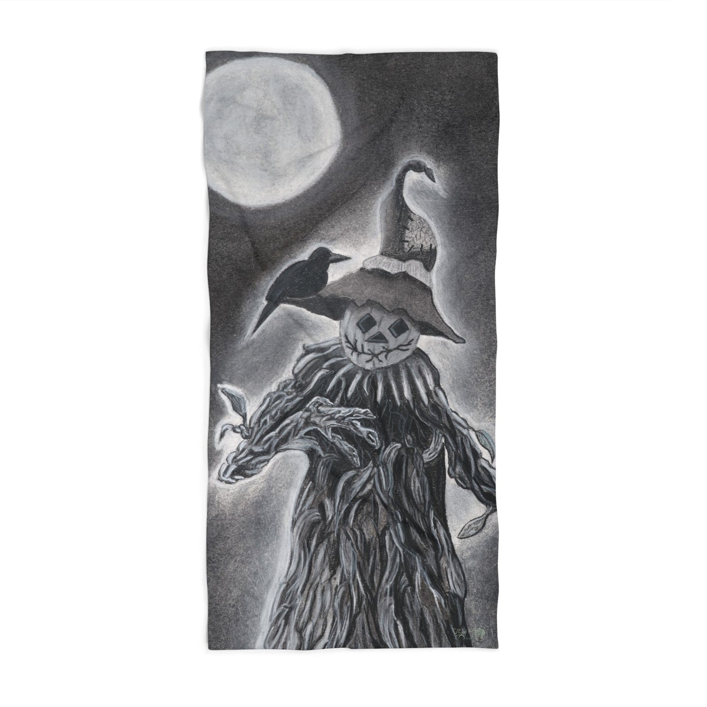 'The Gatekeeper' Surrealist Halloween Beach Towel