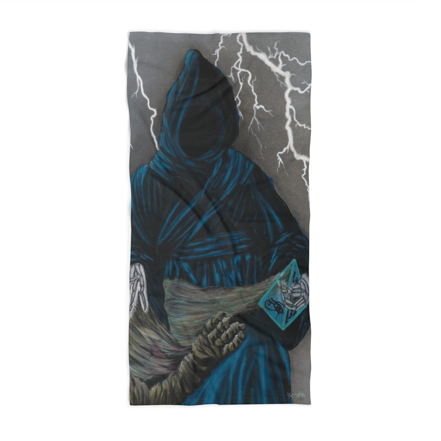 'The Grave Escape' Surrealist Halloween Beach Towel