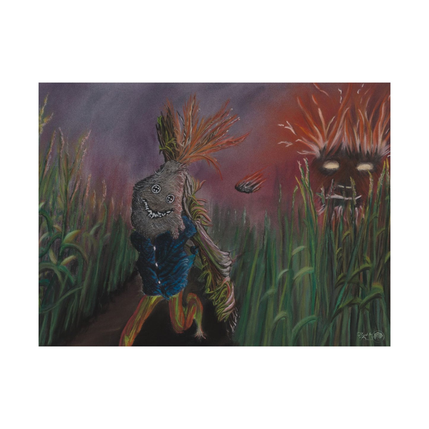 'Kronos Tag' Surrealist Halloween Art Print - Premium Satin Poster