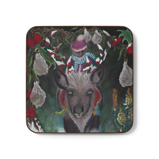 Hardboard Back Coaster 'Christmas Emergence'.