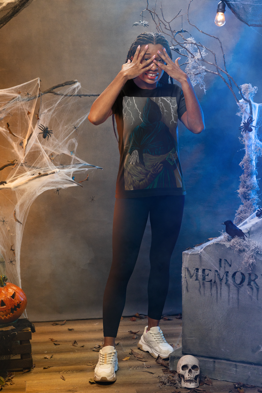 'The Grave Escape' Surrealist Halloween T-Shirt - Unisex